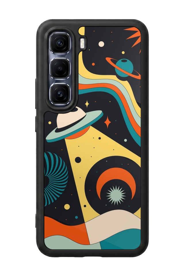 Infinix Hot 60 Pro Plus Uyumlu Uzay Tasarımlı Glossy Premium Kılıf