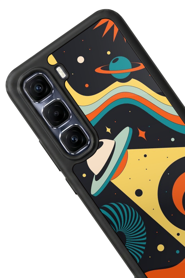 Infinix Hot 60 Pro Plus Uyumlu Uzay Tasarımlı Glossy Premium Kılıf