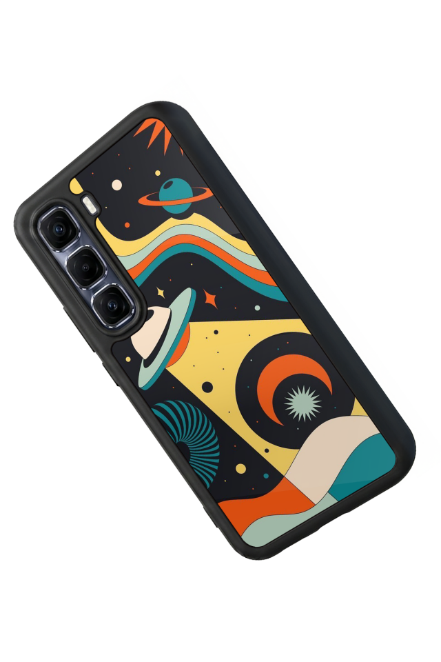 Infinix Hot 60 Pro Plus Uyumlu Uzay Tasarımlı Glossy Premium Kılıf