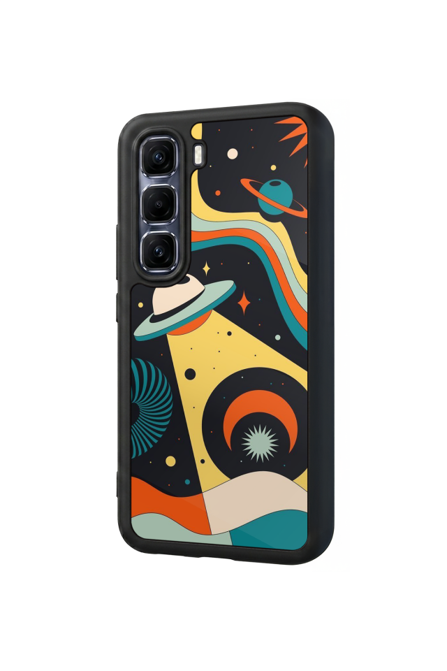 Infinix Hot 60 Pro Plus Uyumlu Uzay Tasarımlı Glossy Premium Kılıf