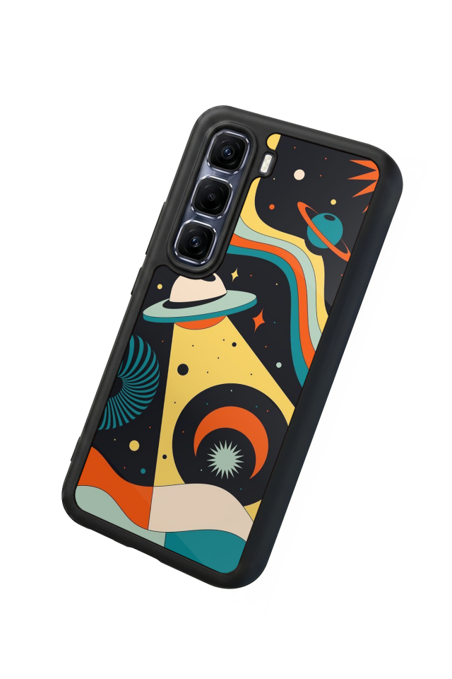 Infinix Hot 60 Pro Plus Uyumlu Uzay Tasarımlı Glossy Premium Kılıf