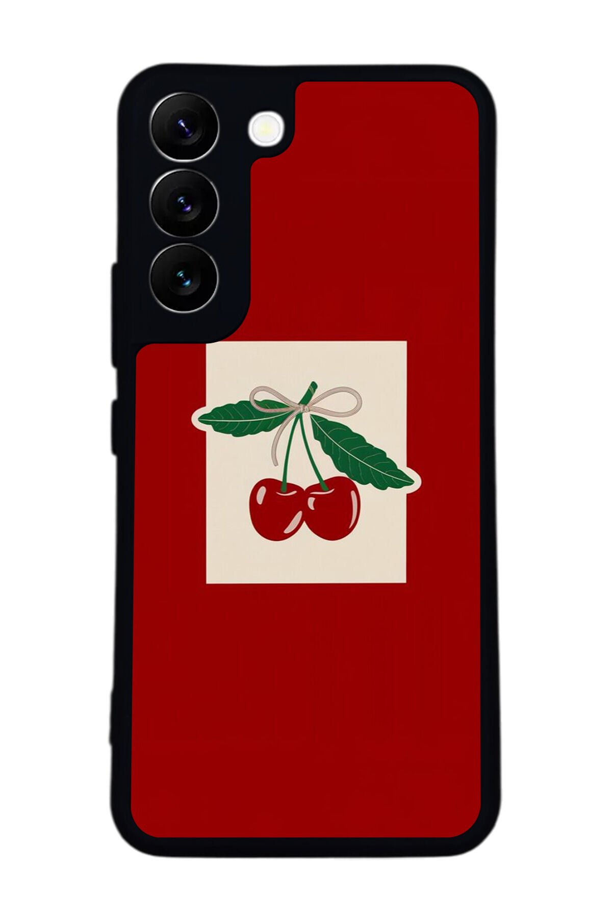 Samsung Galaxy S22 Uyumlu Kiraz Tasarımlı Glossy Premium Kılıf