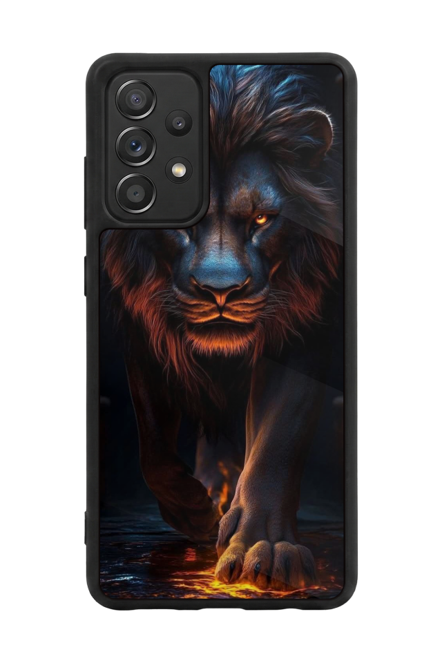 Samsung Galaxy A72 Uyumlu Aslan Tasarımlı Glossy Premium Kılıf