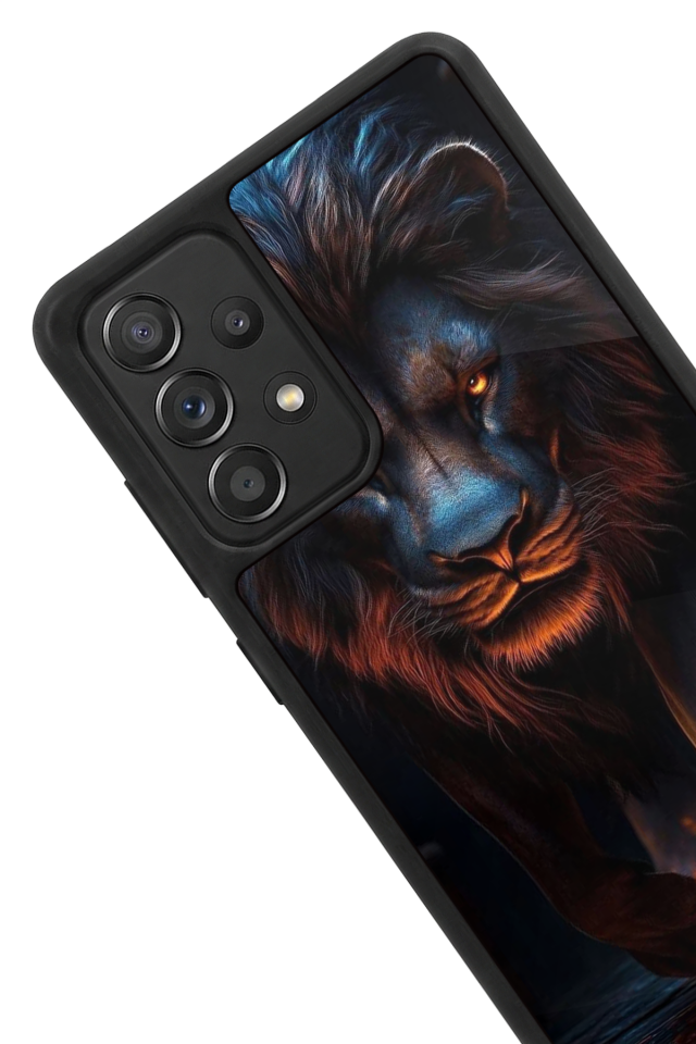 Samsung Galaxy A72 Uyumlu Aslan Tasarımlı Glossy Premium Kılıf