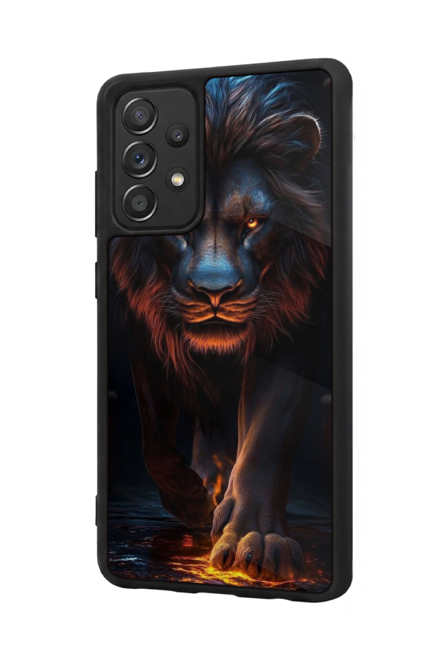 Samsung Galaxy A72 Uyumlu Aslan Tasarımlı Glossy Premium Kılıf