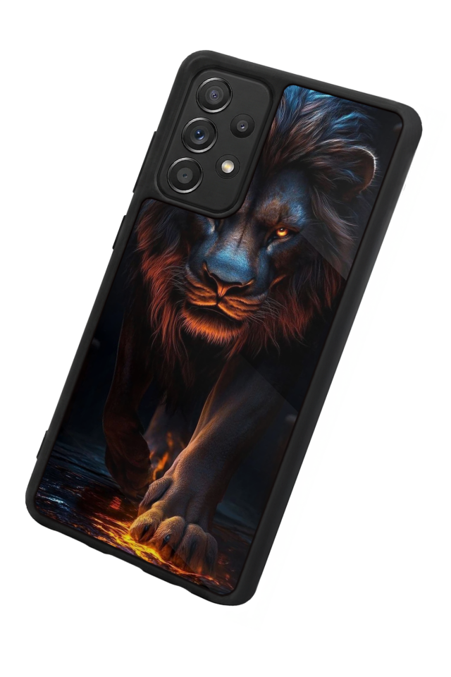 Samsung Galaxy A72 Uyumlu Aslan Tasarımlı Glossy Premium Kılıf