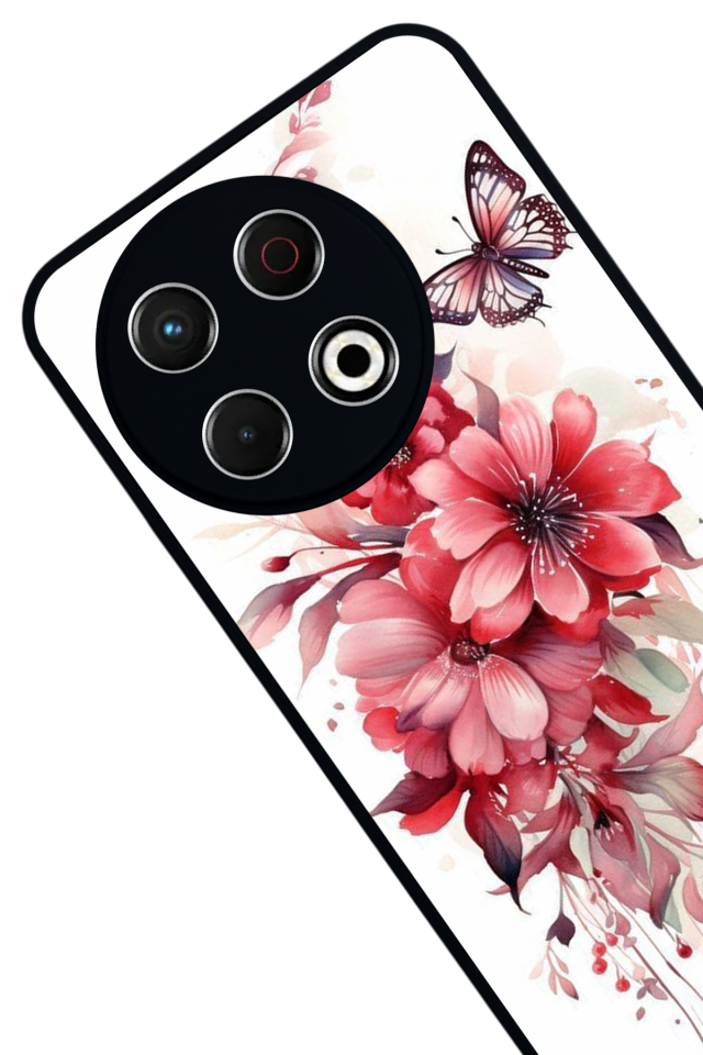 Tecno Spark 30 Pro Uyumlu Floral Tasarımlı Glossy Premium Kılıf