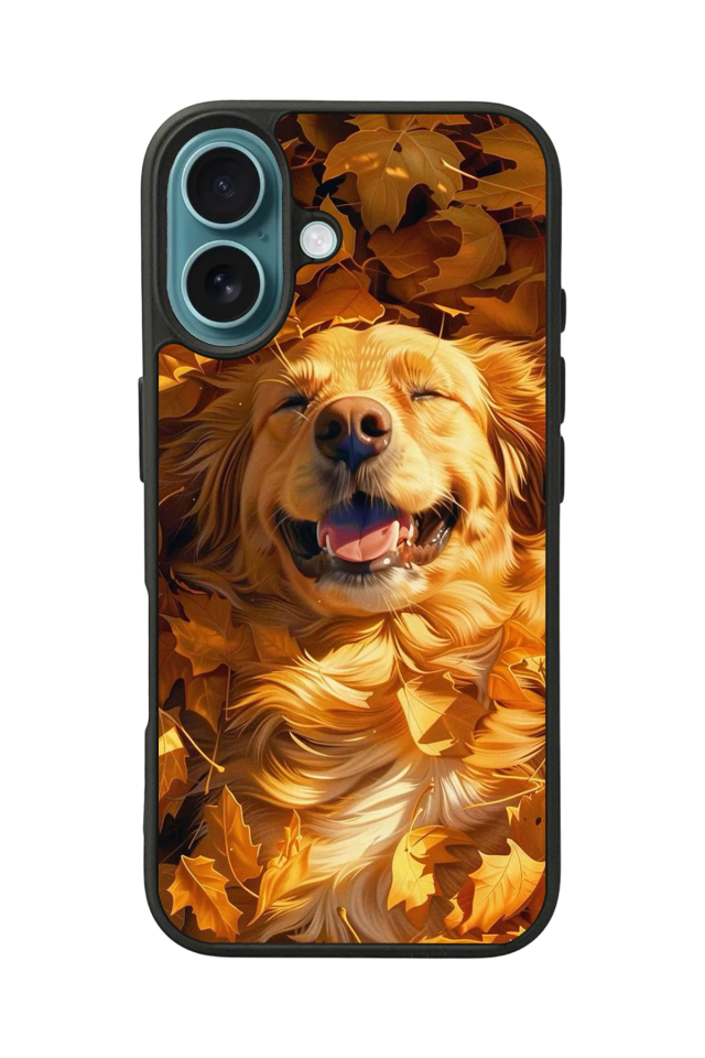 iPhone 16 Plus Uyumlu Golden Kopek Tasarımlı Glossy Premium Kılıf