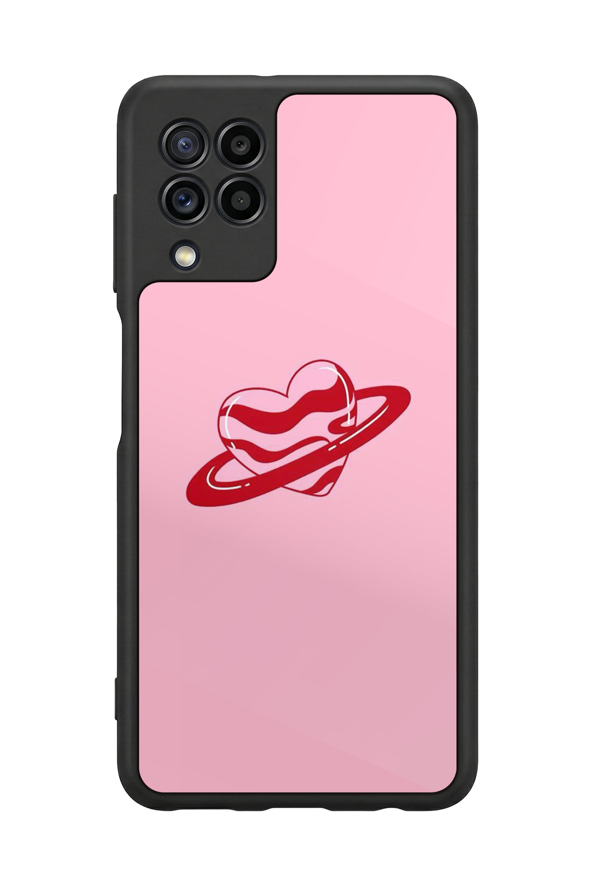 Samsung Galaxy M32 Uyumlu Kalp Love Tasarımlı Glossy Premium Kılıf