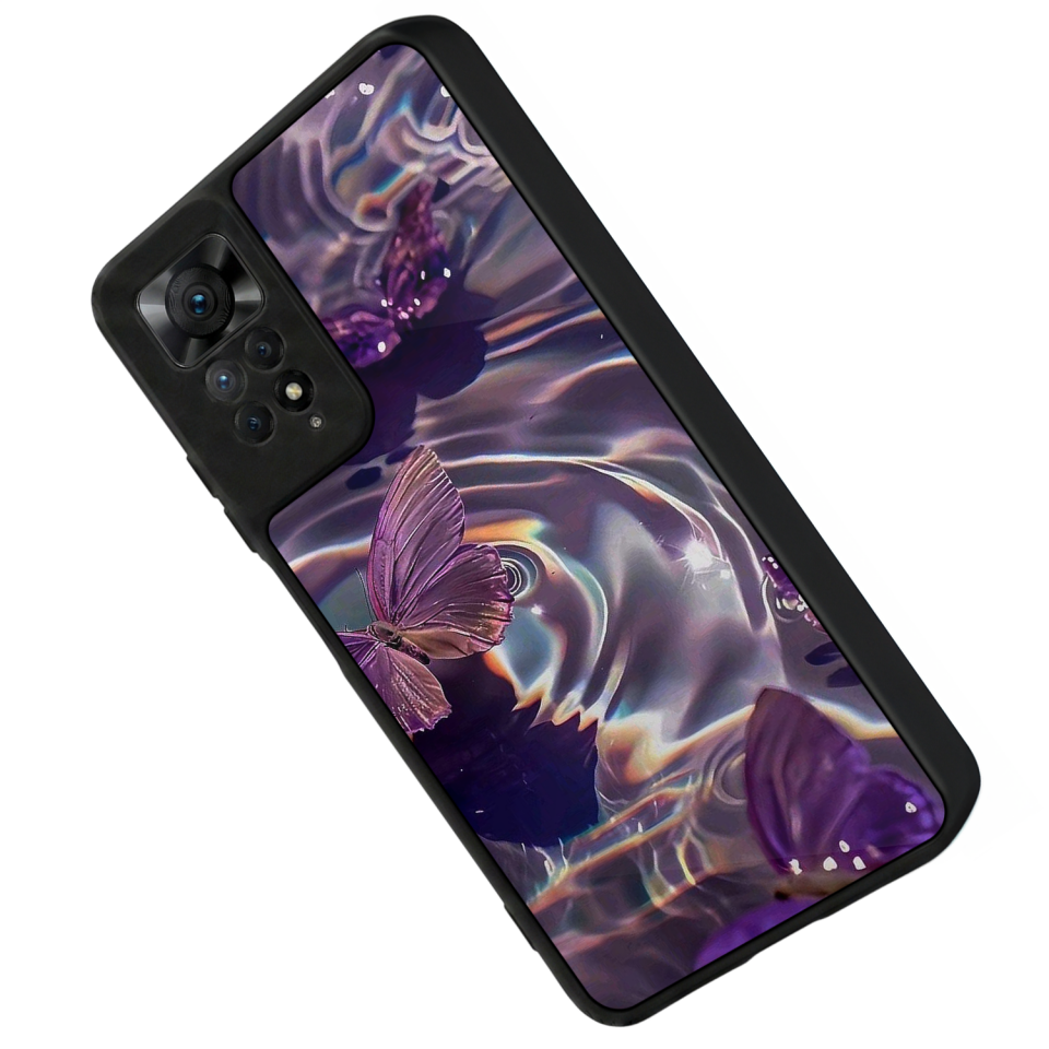 Xiaomi Redmi Note 11 Pro Uyumlu Kelebek Tasarımlı Glossy Premium Kılıf