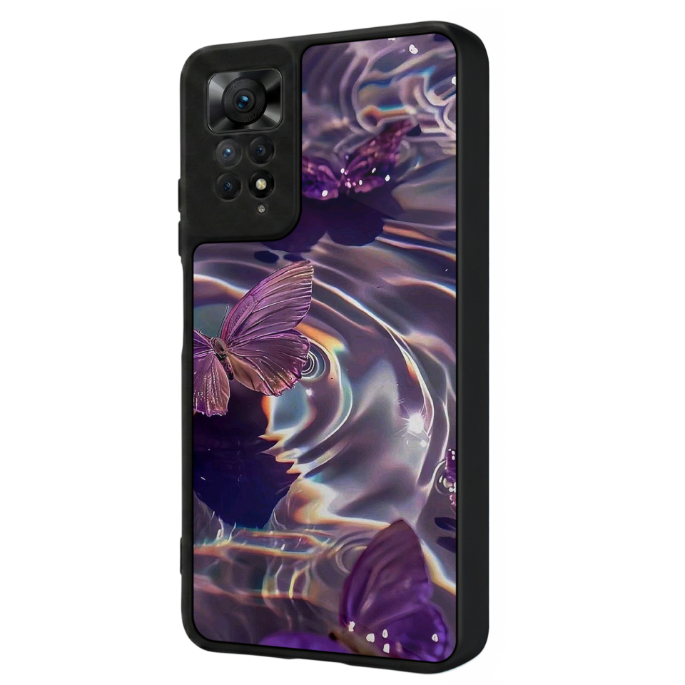 Xiaomi Redmi Note 11 Pro Uyumlu Kelebek Tasarımlı Glossy Premium Kılıf