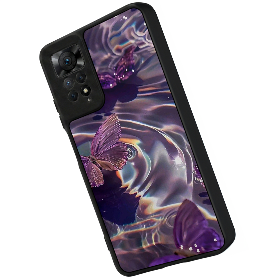 Xiaomi Redmi Note 11 Pro Uyumlu Kelebek Tasarımlı Glossy Premium Kılıf