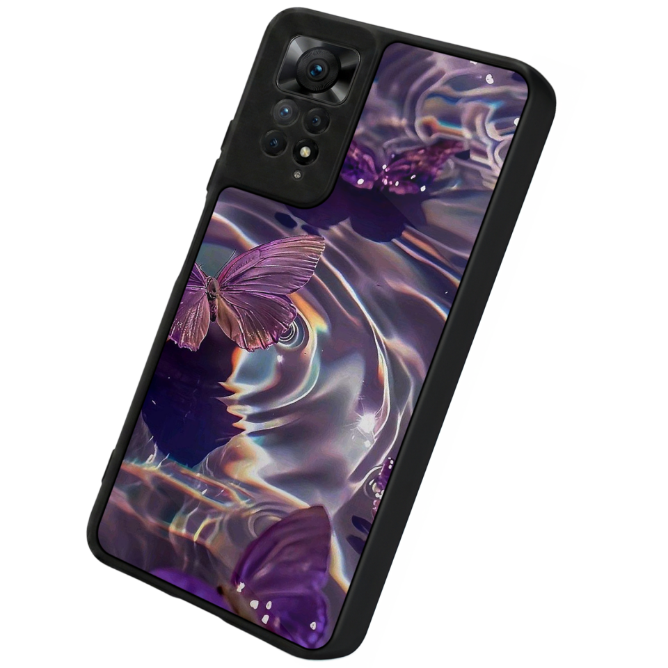 Xiaomi Redmi Note 11 Pro Uyumlu Kelebek Tasarımlı Glossy Premium Kılıf