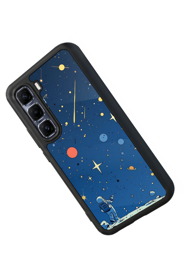 Infinix Hot 60 Pro Plus Uyumlu Uzay Tasarımlı Glossy Premium Kılıf