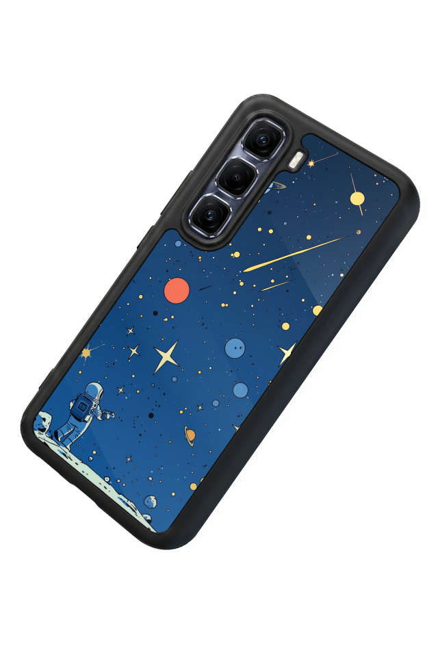 Infinix Hot 60 Pro Plus Uyumlu Uzay Tasarımlı Glossy Premium Kılıf