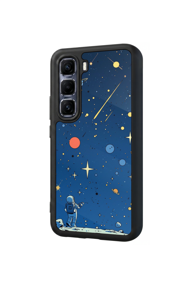 Infinix Hot 60 Pro Plus Uyumlu Uzay Tasarımlı Glossy Premium Kılıf