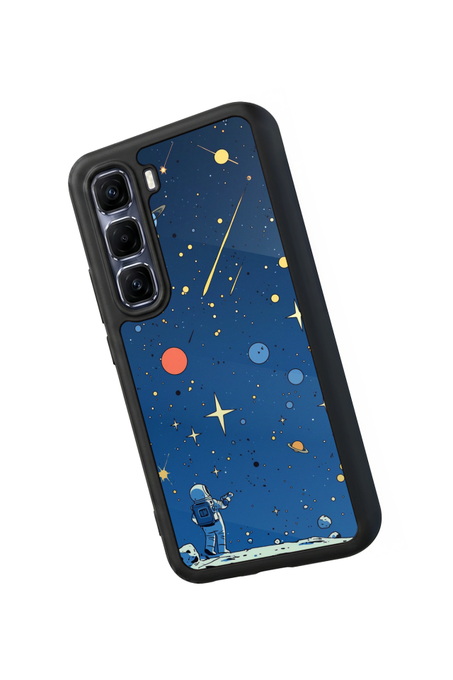 Infinix Hot 60 Pro Plus Uyumlu Uzay Tasarımlı Glossy Premium Kılıf