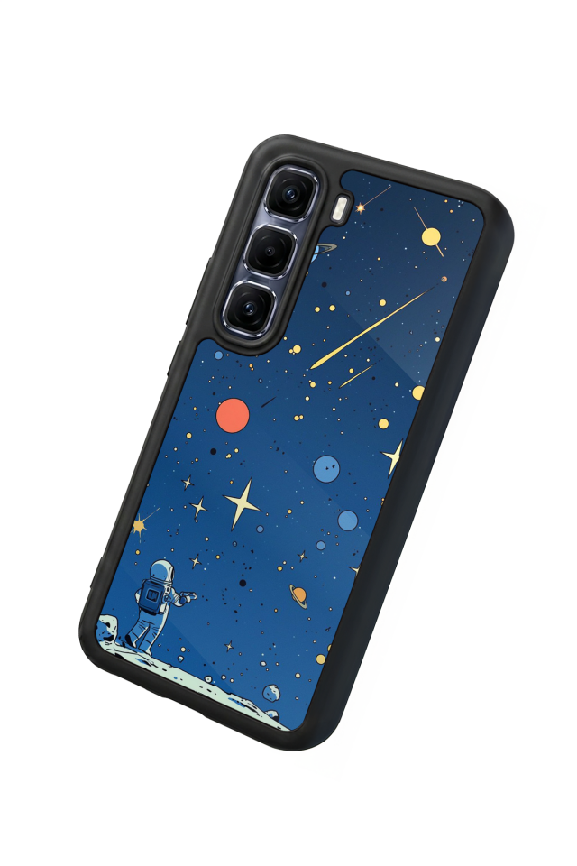 Infinix Hot 60 Pro Plus Uyumlu Uzay Tasarımlı Glossy Premium Kılıf