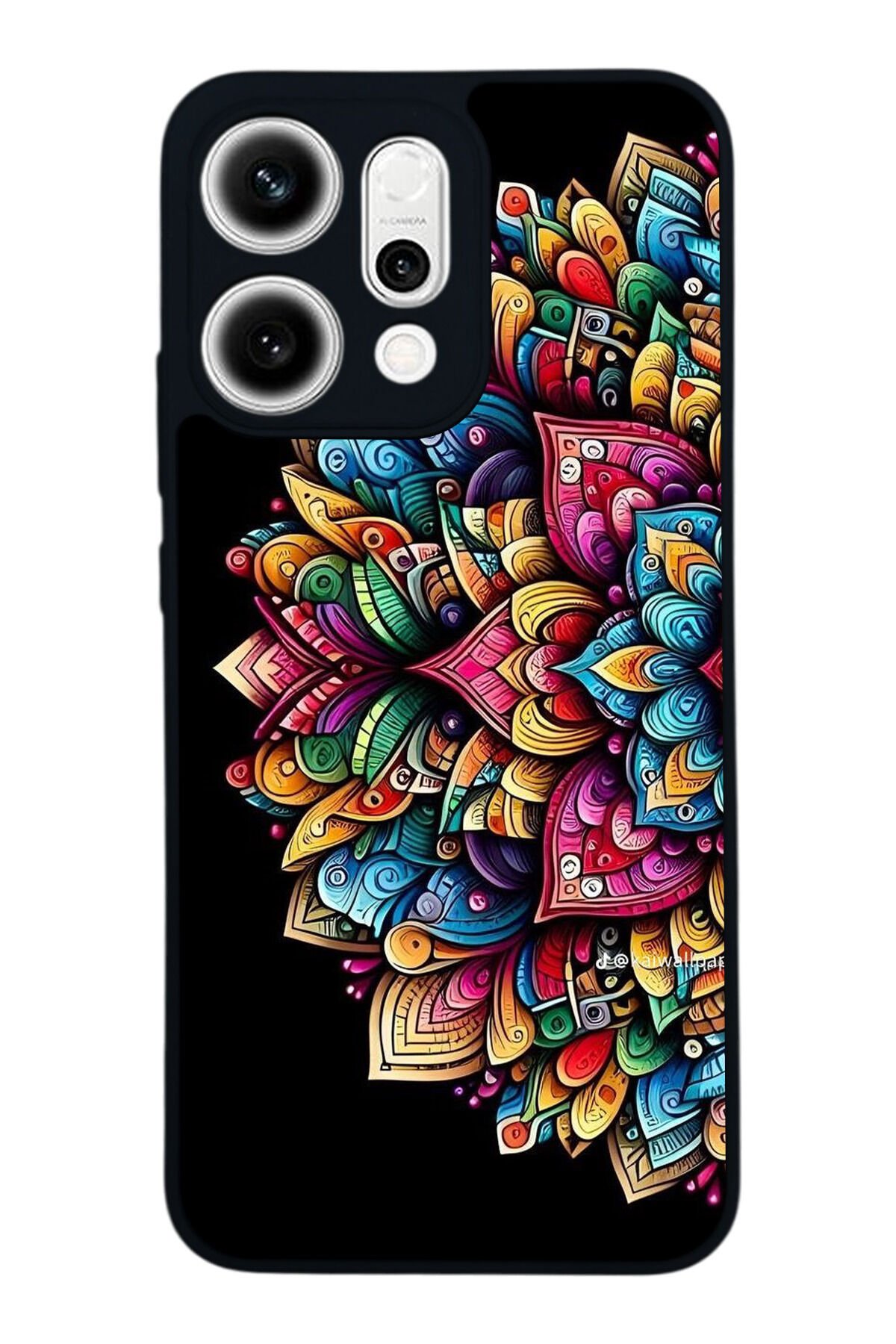 Oppo Reno 14 Uyumlu Mandala Tasarımlı Glossy Premium Kılıf