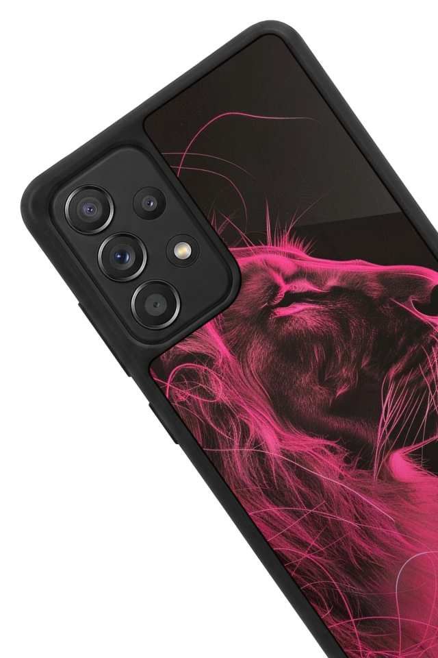 Samsung Galaxy A72 Uyumlu Aslan Tasarımlı Glossy Premium Kılıf