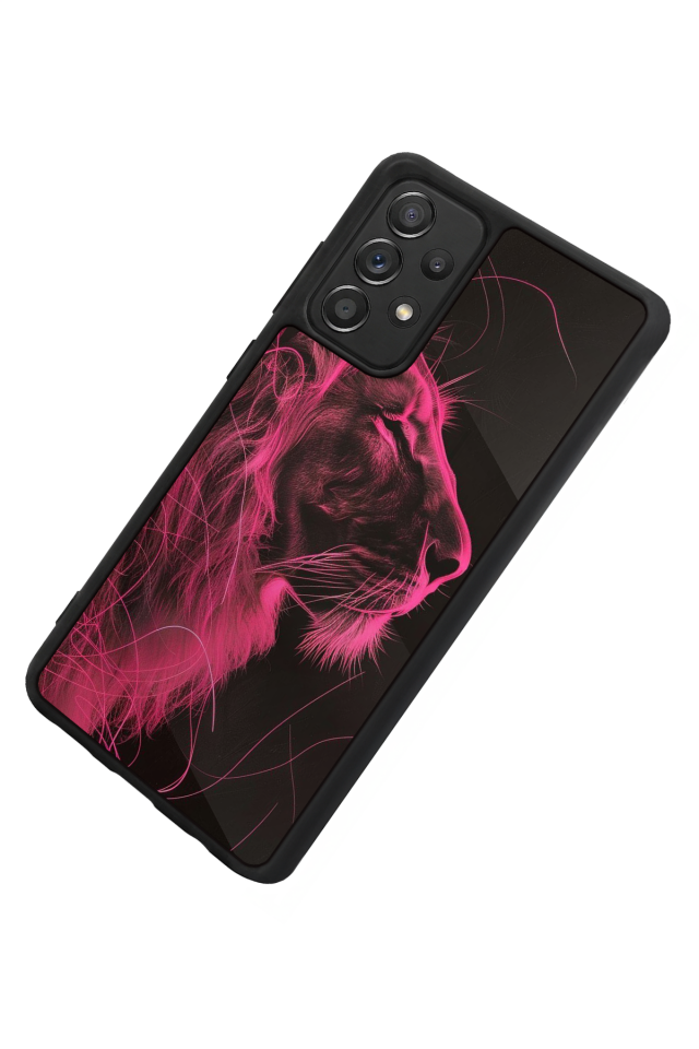 Samsung Galaxy A72 Uyumlu Aslan Tasarımlı Glossy Premium Kılıf