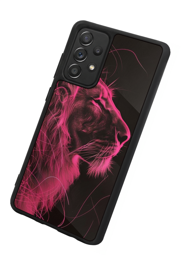 Samsung Galaxy A72 Uyumlu Aslan Tasarımlı Glossy Premium Kılıf