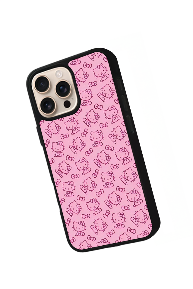 iPhone 15 Pro Uyumlu HelloKitty Tasarımlı Glossy Premium Kılıf