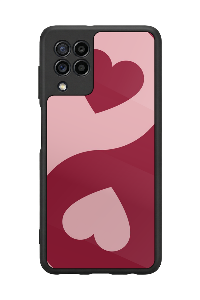 Samsung Galaxy M32 Uyumlu Kalp Love Tasarımlı Glossy Premium Kılıf