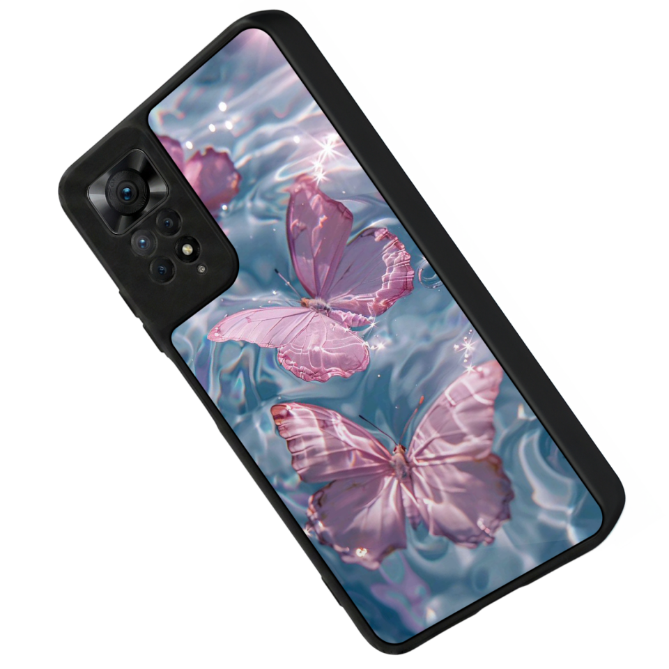 Xiaomi Redmi Note 11 Pro Uyumlu Kelebek Tasarımlı Glossy Premium Kılıf