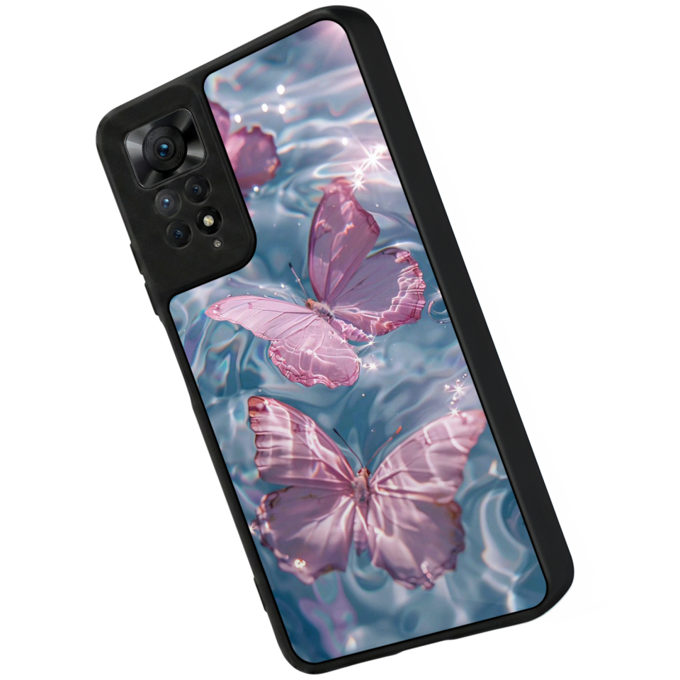 Xiaomi Redmi Note 11 Pro Uyumlu Kelebek Tasarımlı Glossy Premium Kılıf