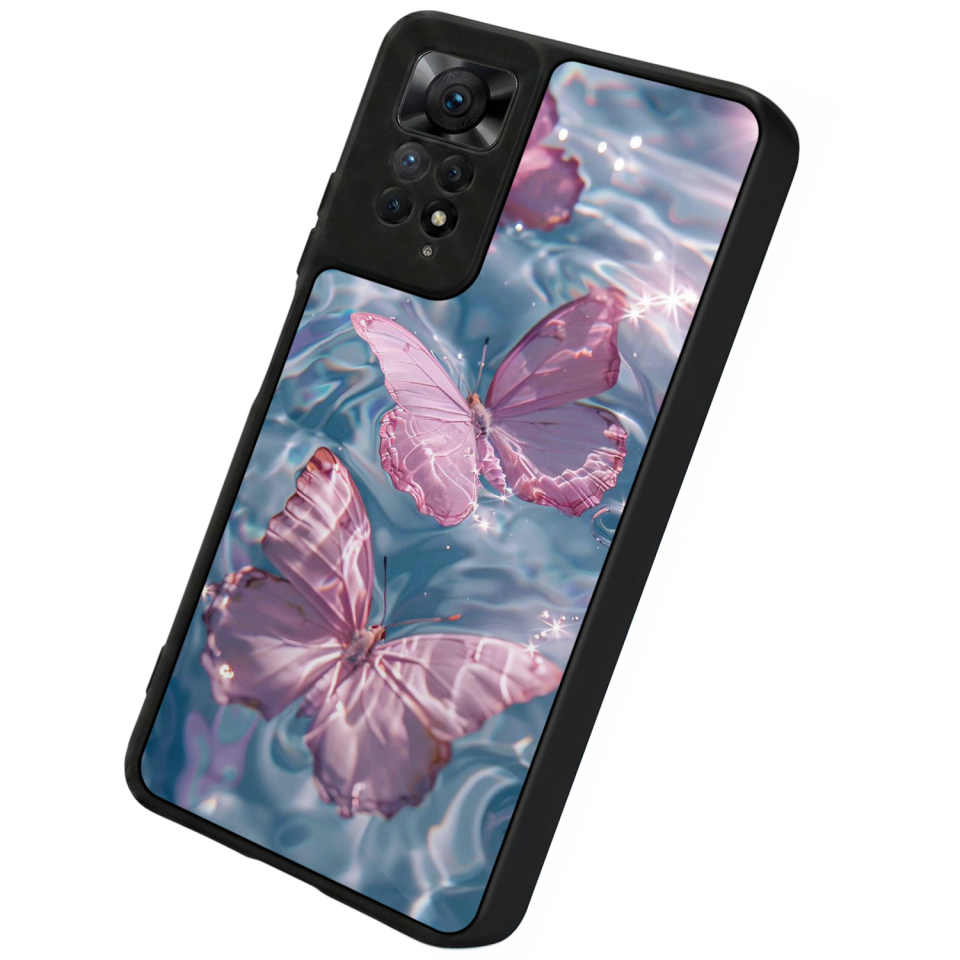 Xiaomi Redmi Note 11 Pro Uyumlu Kelebek Tasarımlı Glossy Premium Kılıf