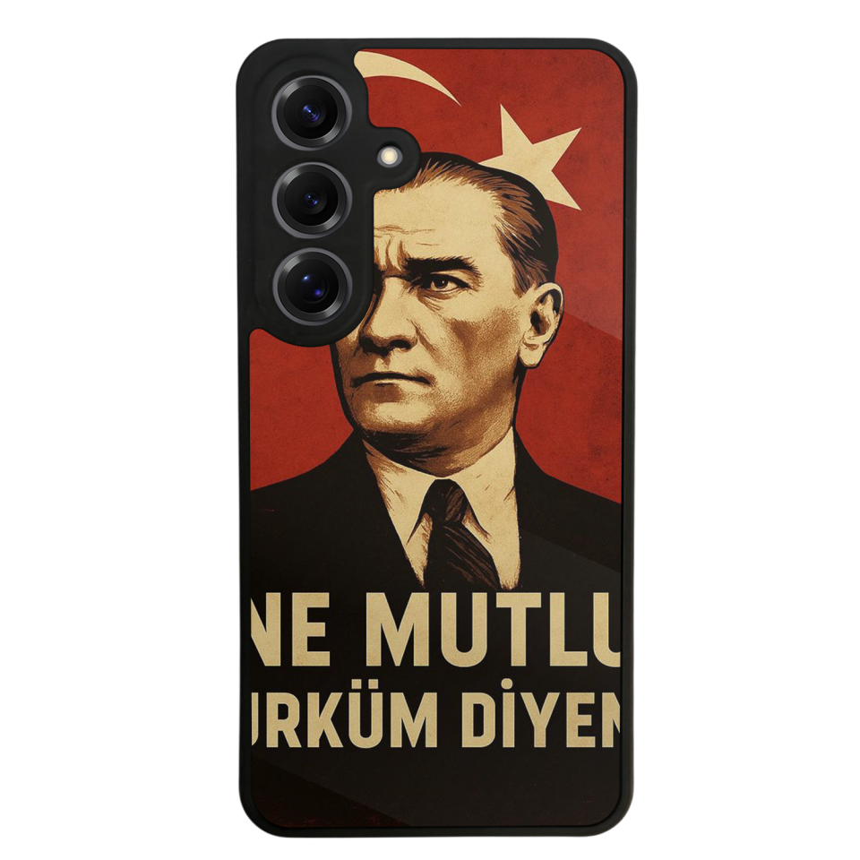 Samsung Galaxy S25 Uyumlu  Mustafa Kemal Ataturk Tasarımlı Glossy Premium Kılıf