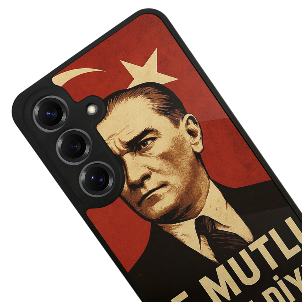 Samsung Galaxy S25 Uyumlu  Mustafa Kemal Ataturk Tasarımlı Glossy Premium Kılıf