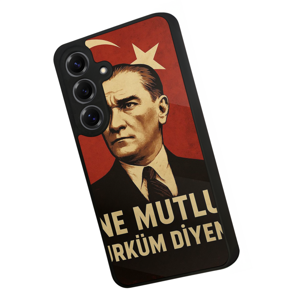 Samsung Galaxy S25 Uyumlu  Mustafa Kemal Ataturk Tasarımlı Glossy Premium Kılıf