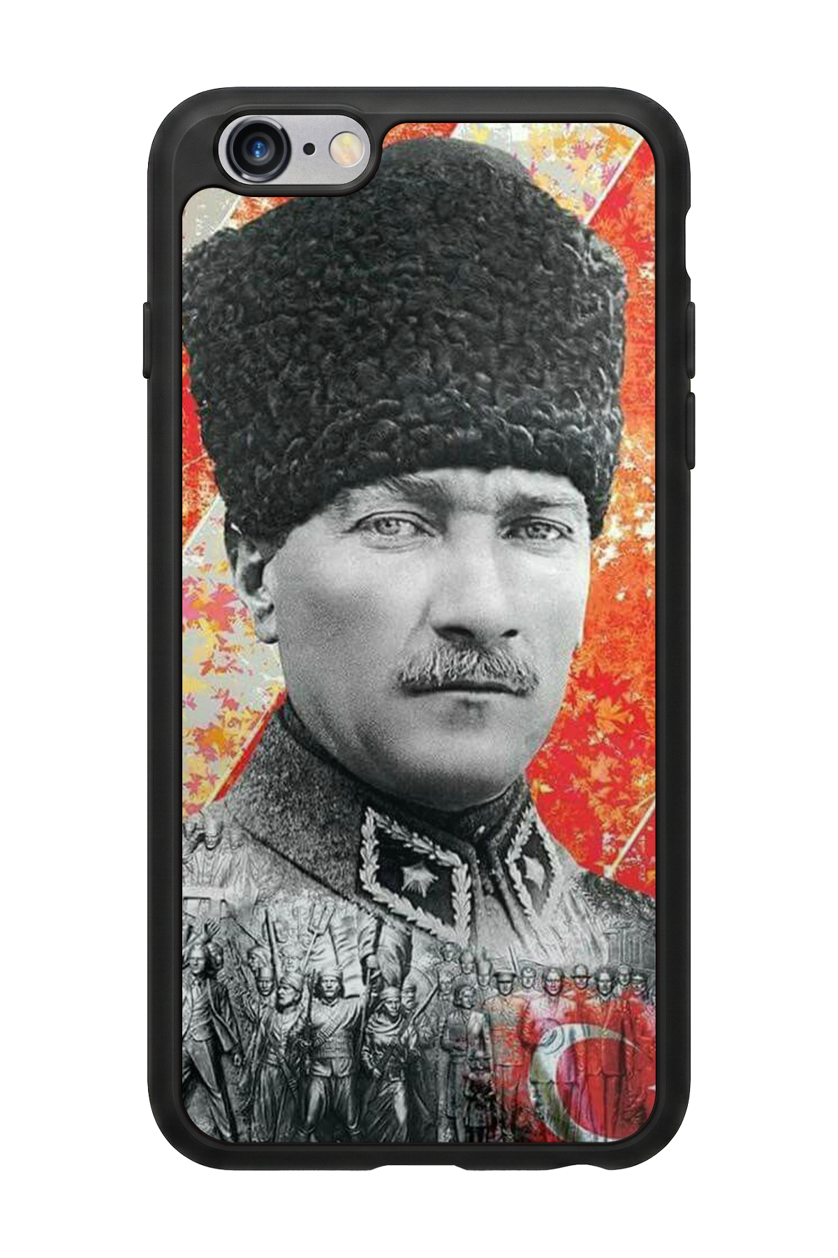 iPhone 6s Plus Uyumlu Mustafa Kemal Ataturk Tasarımlı Glossy Premium Kılıf