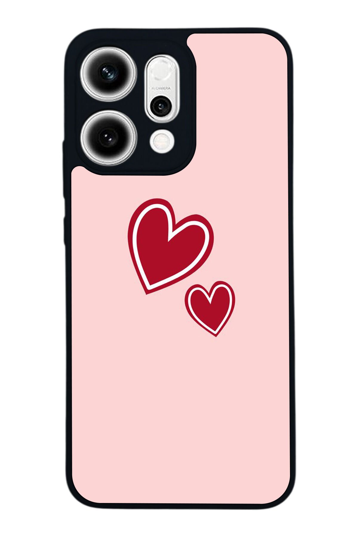 Oppo Reno 14 Uyumlu Kalp Love Tasarımlı Glossy Premium Kılıf
