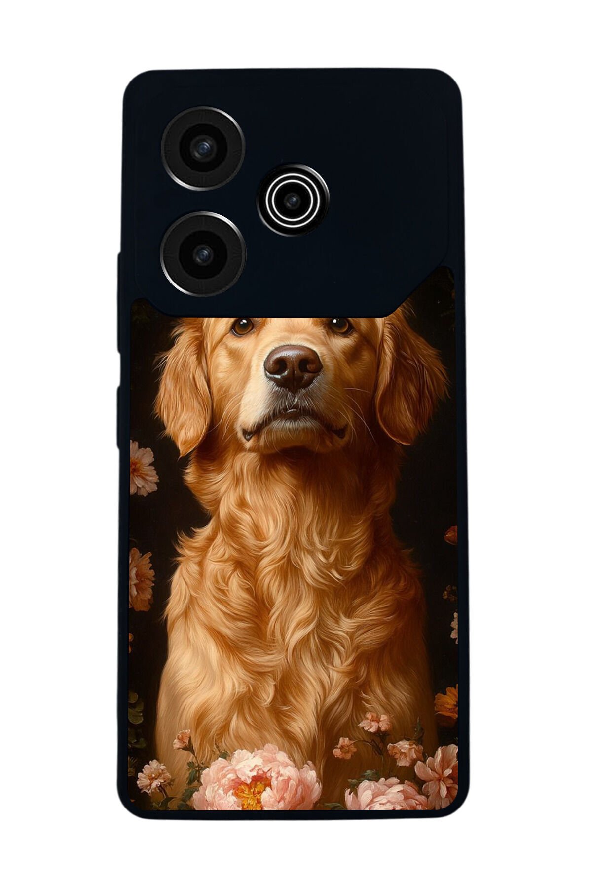 Tecno Pova 6 Uyumlu Golden Kopek Tasarımlı Glossy Premium Kılıf