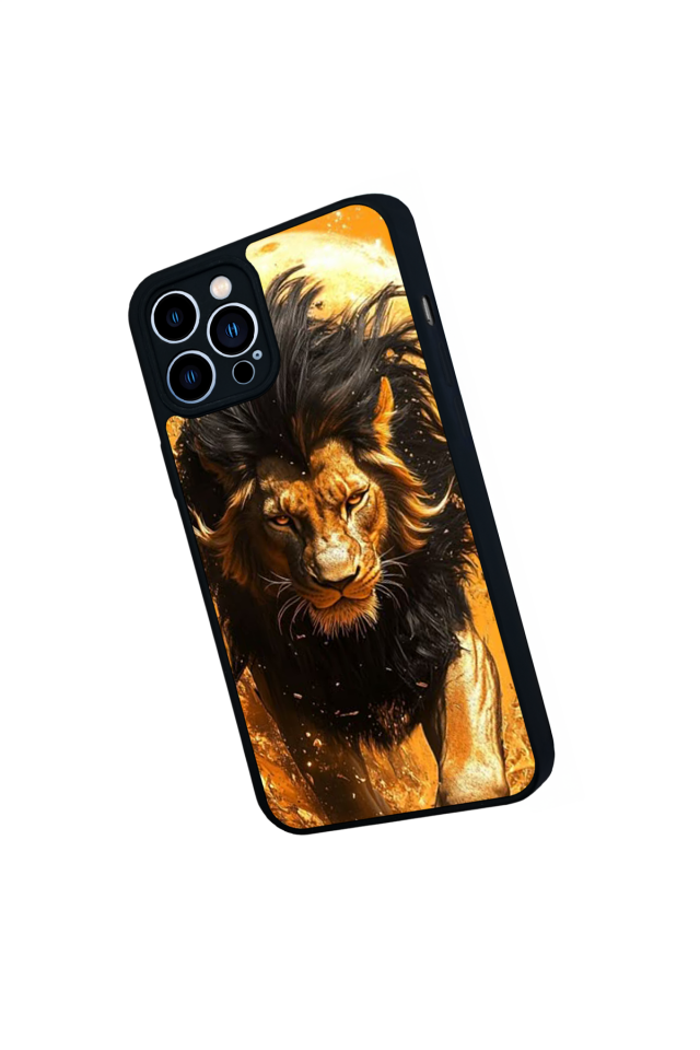 iPhone 12 Pro Max Uyumlu Aslan Tasarımlı Glossy Premium Kılıf