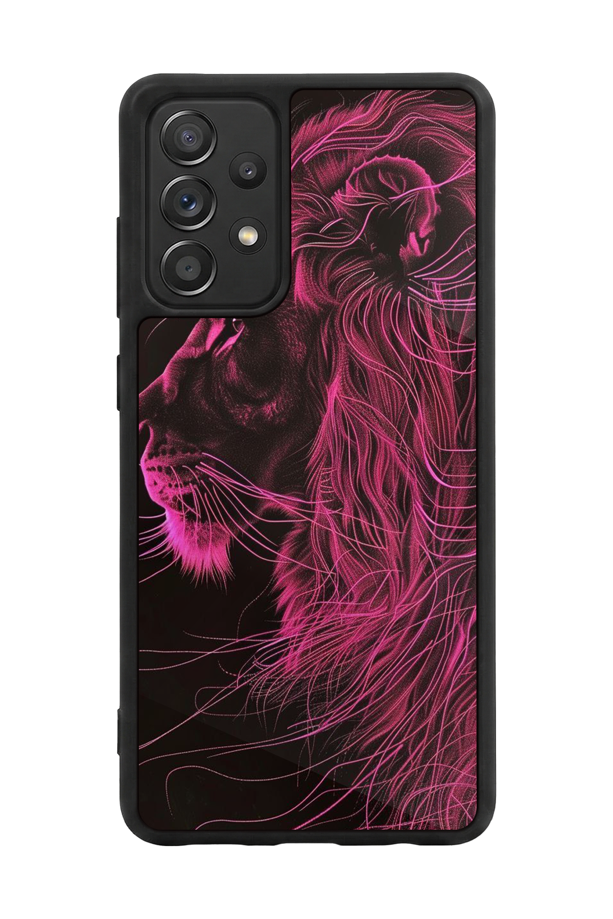Samsung Galaxy A72 Uyumlu Aslan Tasarımlı Glossy Premium Kılıf