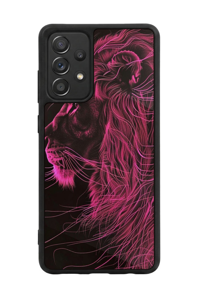 Samsung Galaxy A72 Uyumlu Aslan Tasarımlı Glossy Premium Kılıf