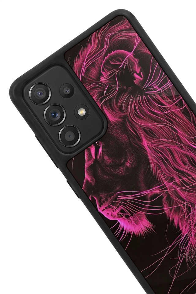 Samsung Galaxy A72 Uyumlu Aslan Tasarımlı Glossy Premium Kılıf