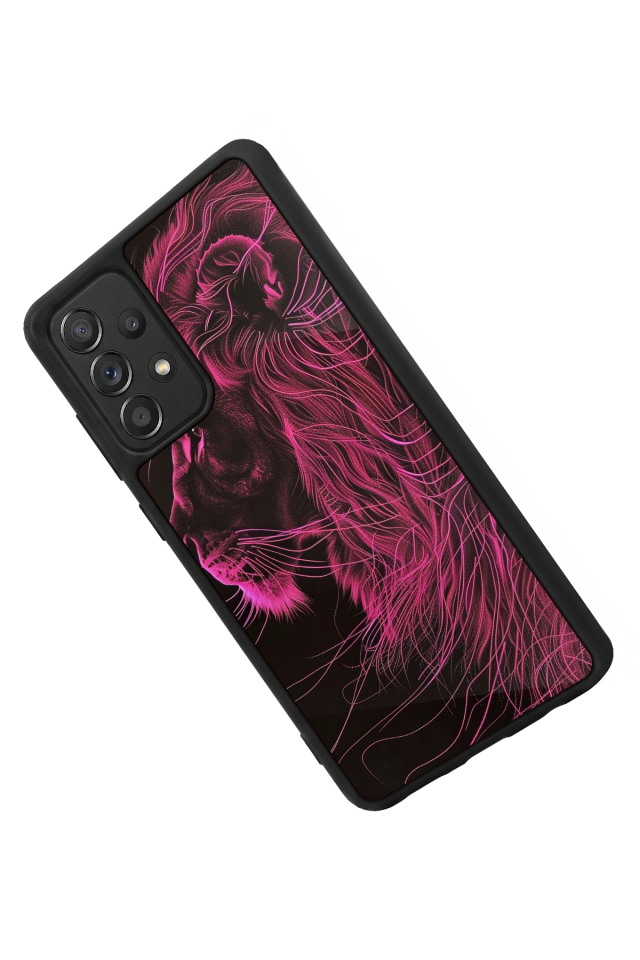 Samsung Galaxy A72 Uyumlu Aslan Tasarımlı Glossy Premium Kılıf