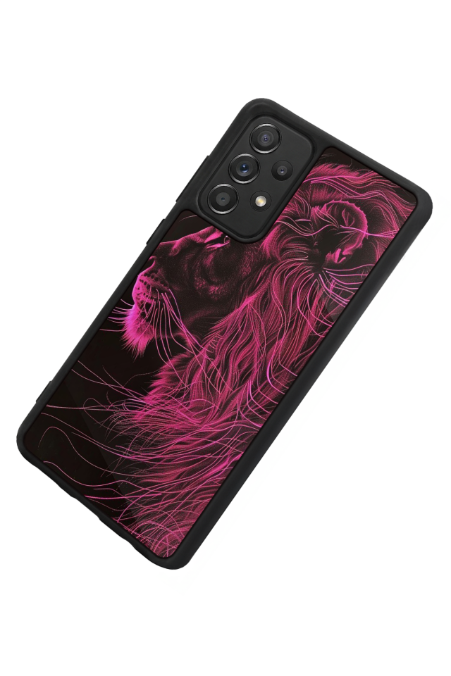 Samsung Galaxy A72 Uyumlu Aslan Tasarımlı Glossy Premium Kılıf