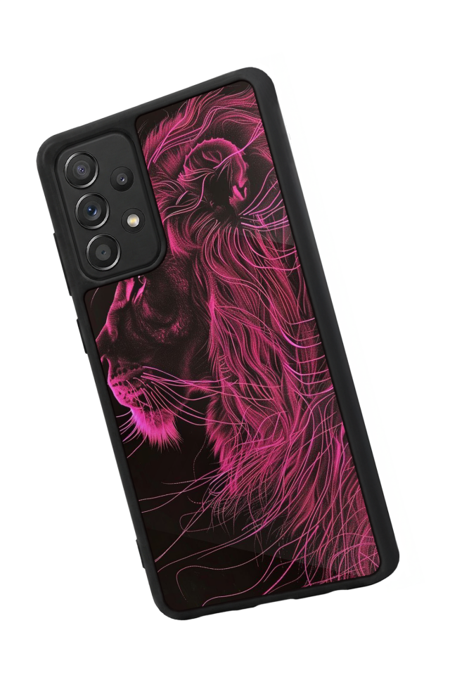 Samsung Galaxy A72 Uyumlu Aslan Tasarımlı Glossy Premium Kılıf