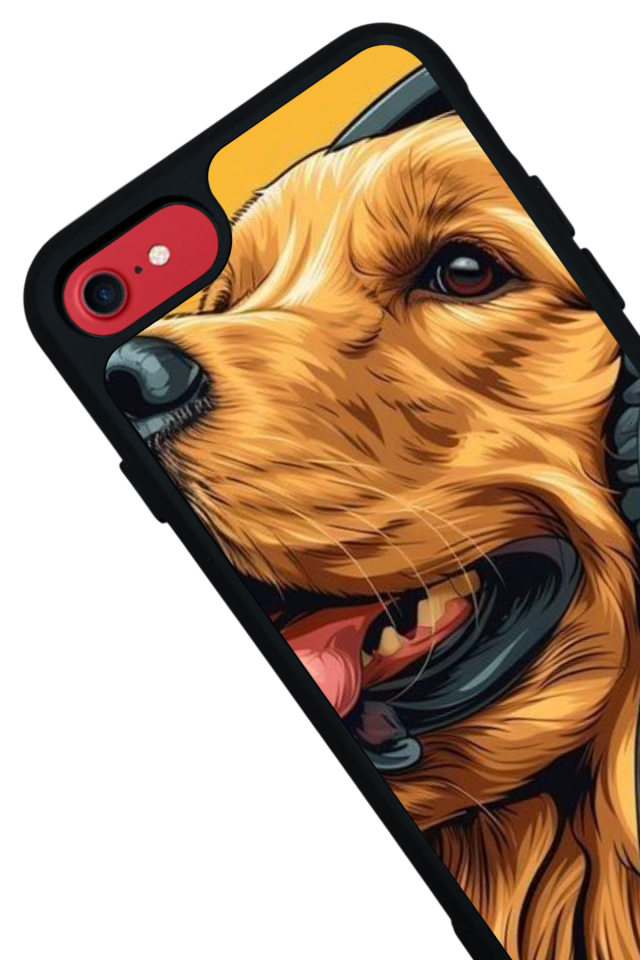 iPhone SE Uyumlu Golden Kopek Tasarımlı Glossy Premium Kılıf