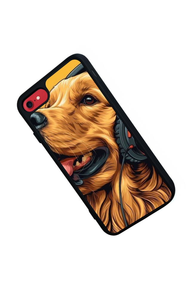 iPhone SE Uyumlu Golden Kopek Tasarımlı Glossy Premium Kılıf