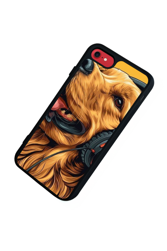 iPhone SE Uyumlu Golden Kopek Tasarımlı Glossy Premium Kılıf