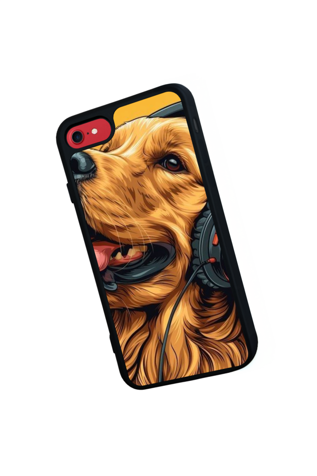 iPhone SE Uyumlu Golden Kopek Tasarımlı Glossy Premium Kılıf