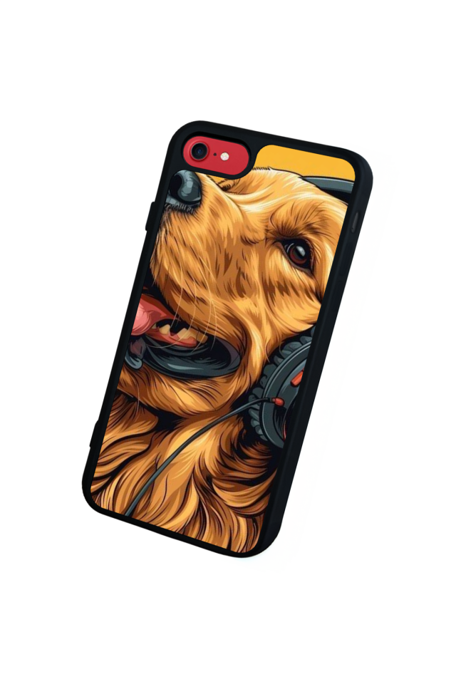 iPhone SE Uyumlu Golden Kopek Tasarımlı Glossy Premium Kılıf