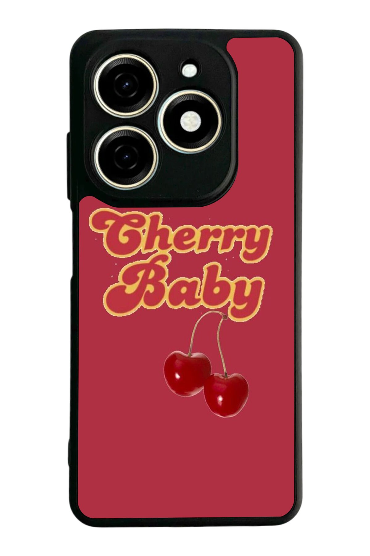 Tecno Spark 20/20C Uyumlu Kiraz Tasarımlı Glossy Premium Kılıf
